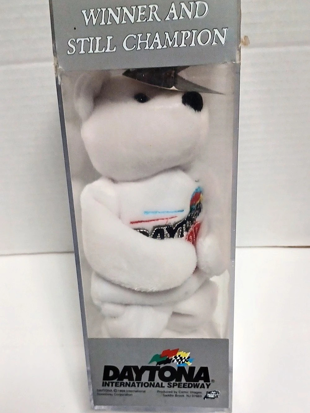 Daytona International Speedway Winner and Still Champion plush Boxed White Plush